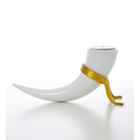 Seramik Boynuz Obje - Tealight Mumluk