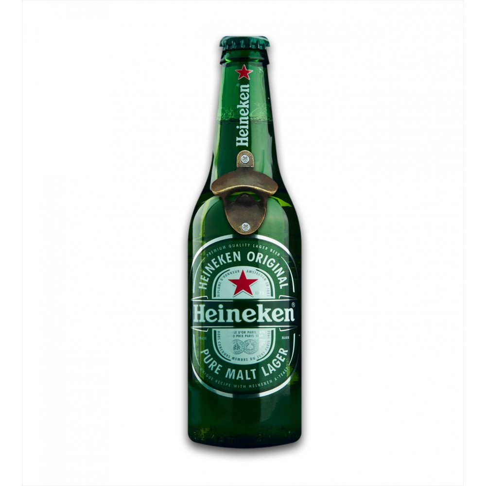 Duvar Tipi Şişe Açacağı Duvara Monte Açacak Ahşap Bira Açacağı Heineken Model