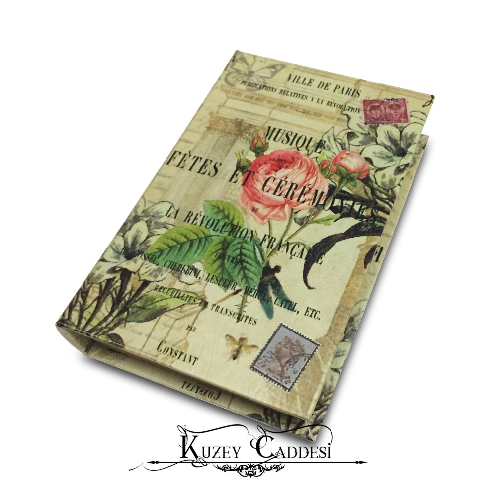Kitap Görünümlü Ahşap Kutu - Paris Şehri - Orta Boy